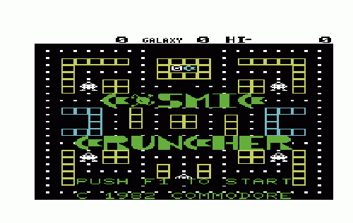 Cosmic Cruncher title screen for Vic-20